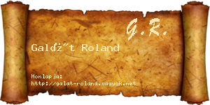 Galát Roland névjegykártya